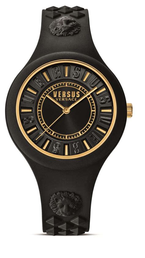 versus versace fire island quartz watch with pouch